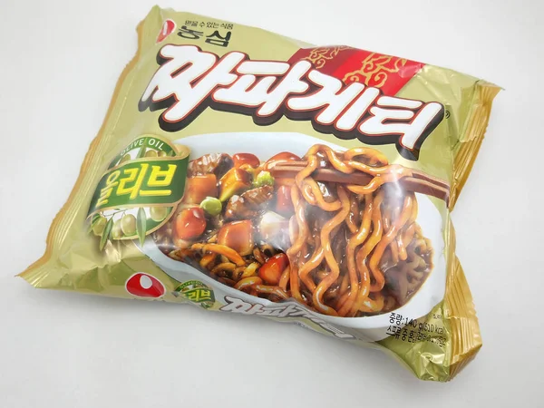 Manila Lgo Nongshim Olijfolie Noedels Oktober 2020 Manilla Filipijnen — Stockfoto