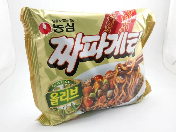 Manila Okt Nongshim Olivenölnudeln Oktober 2020 Manila Philippinen — Stockfoto