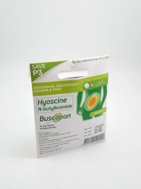 MANILA, PH - OCT 6 - Buscopan antispazmotik tableti 6 Ekim 2020, Manila, Filipinler.