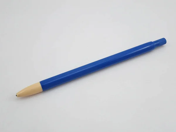 Lápis Mecânico Azul Com Botão Pressionar Topo — Fotografia de Stock
