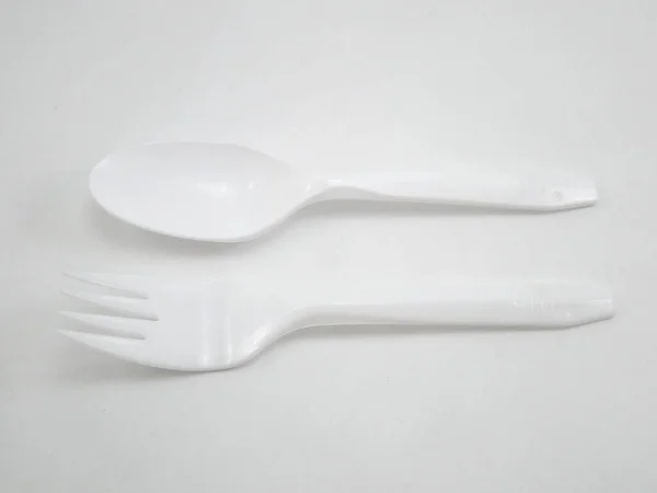 Manila Oct Mcdonalds Disposable Plastic Spoon Fork October 2020 Manila — Stock Photo, Image