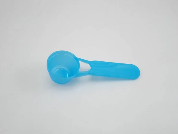 Blue Plastic Powder Disposable Scooper — Stock Photo, Image