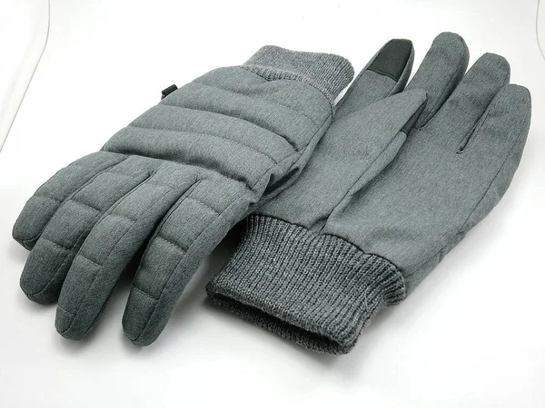 Schwarze Winterhandschuhe Zum Schutz Vor Kälte — Stockfoto