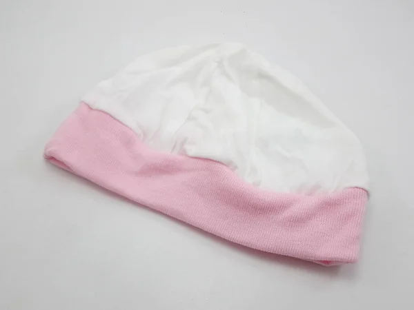 Růžová Bílá Hlava Čepice Pro Dítě — Stock fotografie