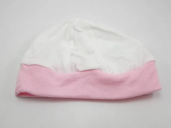Růžová Bílá Hlava Čepice Pro Dítě — Stock fotografie