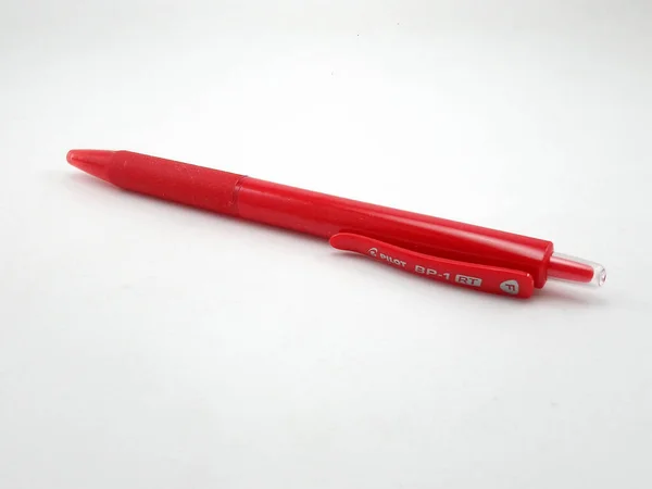 Manila Październik Pilot Czerwony Długopis Dniu Października 2020 Manili Filipinach — Zdjęcie stockowe