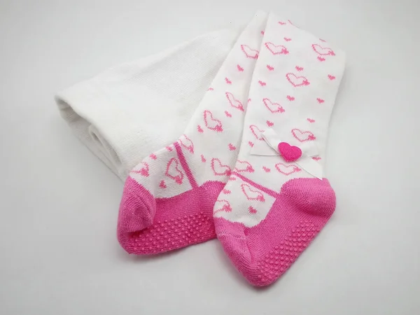 Baby Leggings Long Legs White Pink Wear — Stock Photo, Image