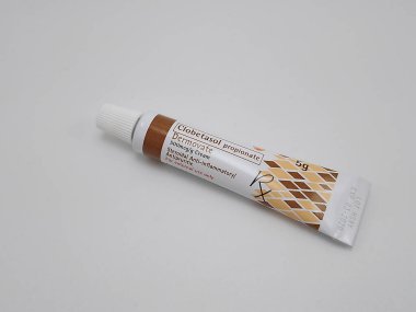 MANILA, PH - NOV 10 - Clobetasol propiorate dermovate cream steroidal anti inflammatory antipruritic on November 10, 2020 in Manila, Philippines.