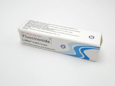 MANILA, PH - NOV 10 - Flucinonide Lidex cream anti inflammatory and antipruritic on November 10, 2020 in Manila, Philippines.