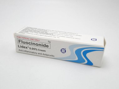 MANILA, PH - NOV 10 - Flucinonide Lidex cream anti inflammatory and antipruritic on November 10, 2020 in Manila, Philippines.