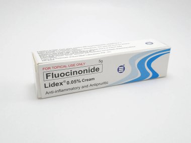 MANILA, PH - NOV 10 - Flucinonide Lidex cream anti inflammatory and antipruritic on November 10, 2020 in Manila, Philippines.