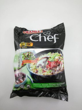 MANILA, PH - OCT 27 - Mamee chef instant noodles spicy chicken shiitake flavor on October 27, 2020 in Manila, Philippines.