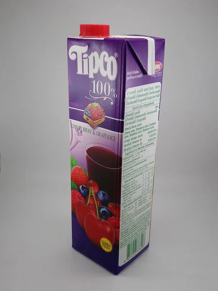 Manila Oct Tipco 100 Percent Cherry Berry Grape Juice October — Stock Photo, Image