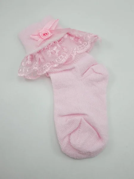 Rosa Babysocken Für Die Füße — Stockfoto