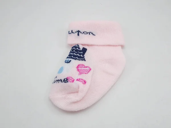 Baby Socks Pair Wear Feet Pink Color — Stock Photo, Image