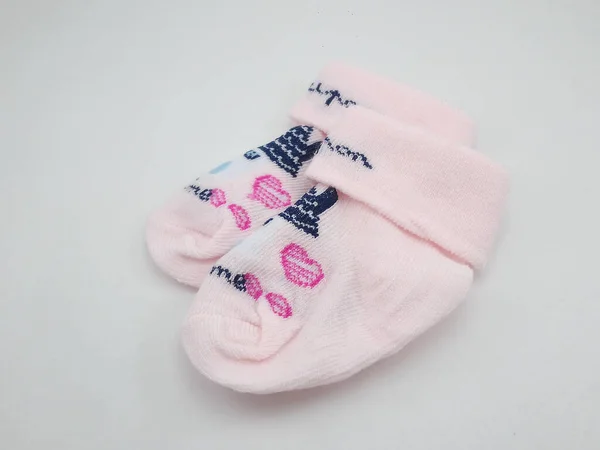 Chaussettes Bébé Paire Usure Pour Pieds Couleur Rose — Photo