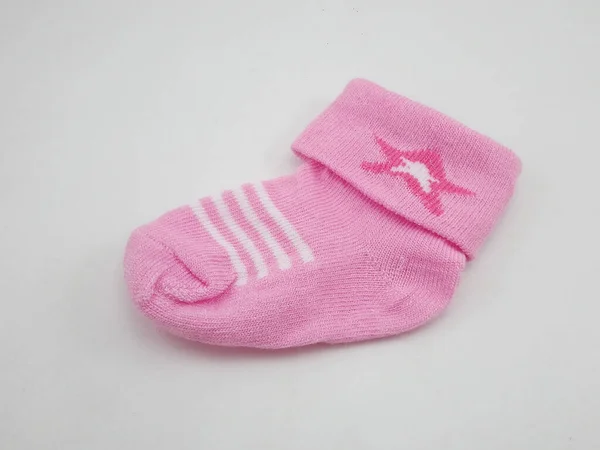 Chaussettes Bébé Paire Usure Pour Pieds Couleur Rose Avec Étoile — Photo