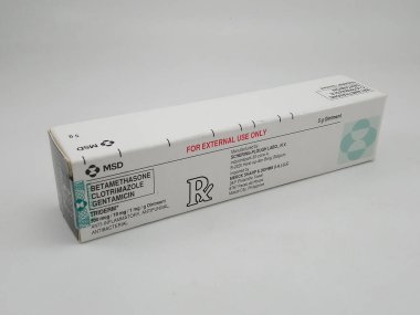 MANILA, PH - OCT 27 - Betamethasone clotrimazole gentamicin triderm merhemi 27 Ekim 2020, Manila, Filipinler.