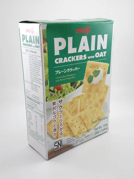 Manila Oktober 2020 Manila Philippinen Meiji Plain Cracker Mit Hafer — Stockfoto