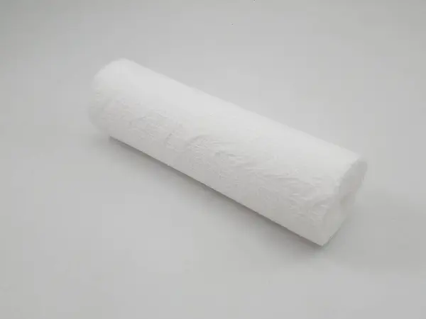 Uso Bandagem Gaze Branca Para Cobrir Área Ferida — Fotografia de Stock