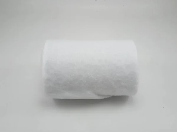 Uso Bandagem Gaze Branca Para Cobrir Área Ferida — Fotografia de Stock