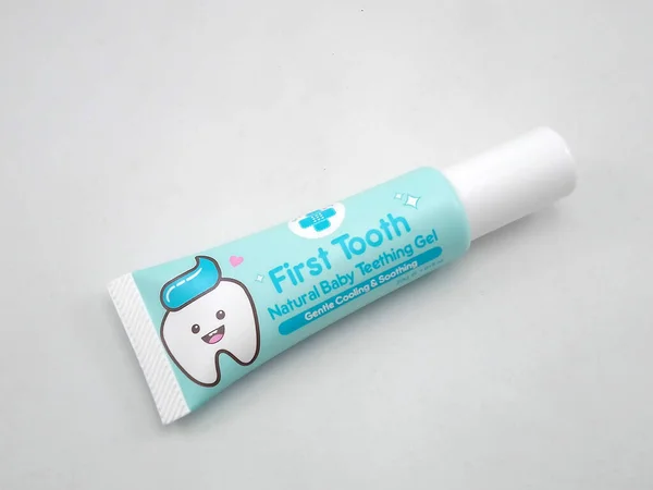 Manila Oct First Tooth Natural Baby Teething Gel Tube October — Stock Photo, Image
