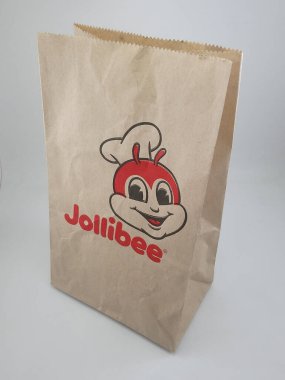 MANILA, PH - OCT 27 - Jollibee kahverengi kağıt torbası 27 Ekim 2020, Manila, Filipinler.