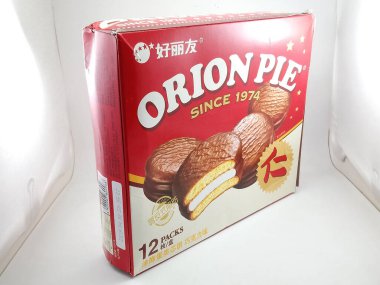 MANILA, PH - OCT 27 - Orion çikolatalı turtası 27 Ekim 2020, Manila, Filipinler.