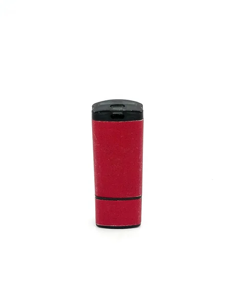 Red Small Portable Flashdrive Use Play Files — Stock Photo, Image