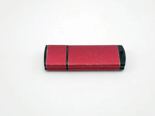 Rouge Petit Lecteur Flash Portable Utiliser Pour Enregistrer Lire Des — Photo