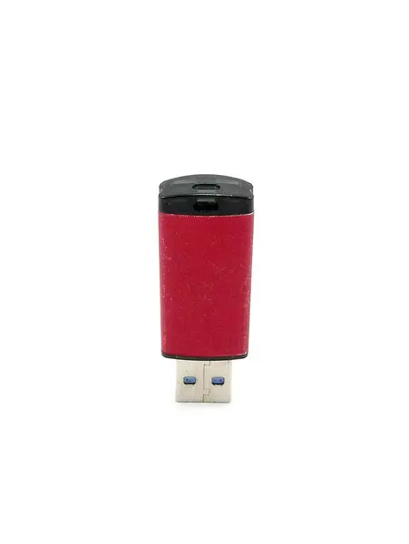 Vermelho Pequeno Uso Portátil Flashdrive Para Salvar Reproduzir Arquivos — Fotografia de Stock