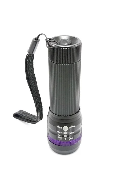 Schwarze Tragbare Notfall Led Zoom Taschenlampe — Stockfoto