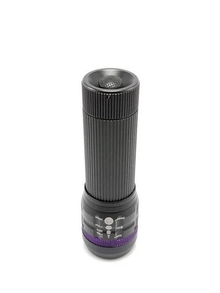 Black Portable Emergency Led Zoom Flashlight — Stock Photo, Image