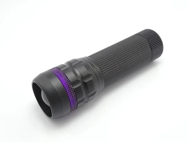 Black Portable Emergency Led Zoom Flashlight — Stock Photo, Image