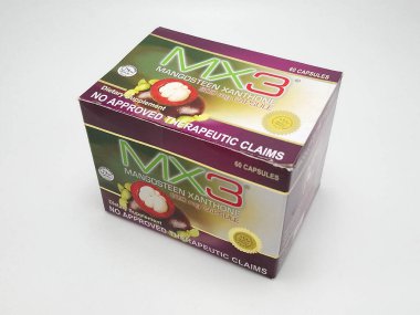 QUEZON ŞEHRİ, PH-17 - Mx3 Mangosteen Xanthone kapsülü 17 Kasım 2020, Quezon City, Filipinler.