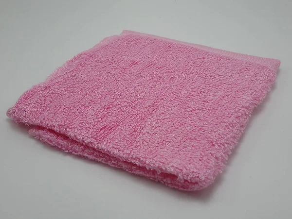 Cottony Fibra Forma Quadrata Asciugamano Colore Rosa — Foto Stock