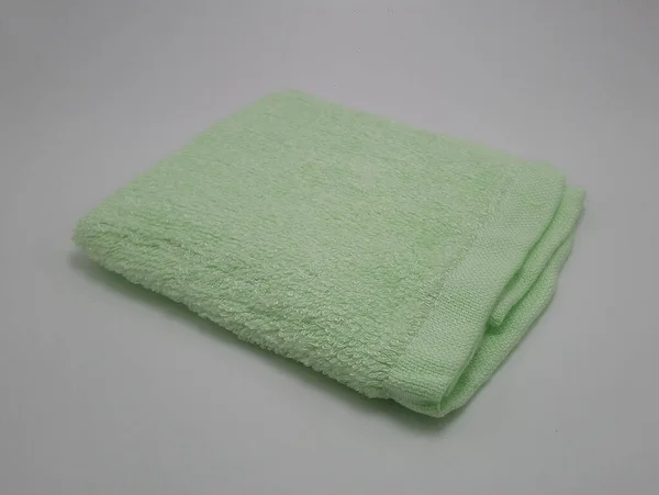 Cottony Волокна Квадратной Формы Лицо Полотенце Зеленого Цвета — стоковое фото