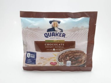QUEZON ŞEHRİ, PH-23 - Quaker çikolatalı hazır yulaf ezmesi 23 Kasım 2020, Quezon City, Filipinler.