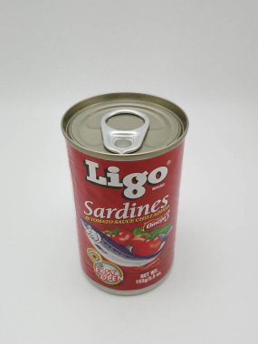 MANILA, PH - 25 Kasım 2020 'de Filipinler, Manila' da domates soslu Ligo sardalyası.