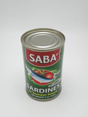 MANILA, PH - 25 Kasım 2020 'de Filipinler, Manila' da domates soslu Saba sardalyası.