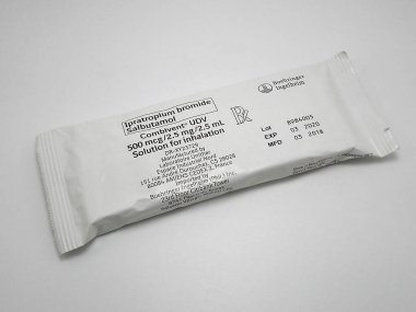 MANILA, PH - NOV 26 - Ipratropium bromide salbutamol combivent udv, 26 Kasım 2020, Manila, Filipinler.
