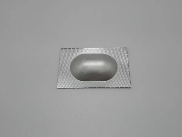 Blisterförpackning Silverfärgad Folie För Tabletter — Stockfoto