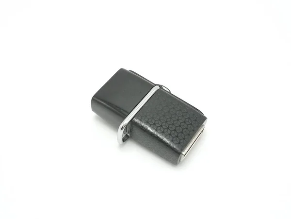 Small Black Plug Play Files Retractable Flashdrive — Stock Photo, Image