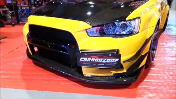 Mitsubishi lancer in SMX convention center, Pasay, Philippines. — Stock Video