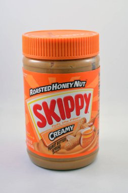MANILA, PH - JULY 7 - Skippy creamy roasted honey nut peanut butter spread on July 7, 2021 in Manila, Philippines.