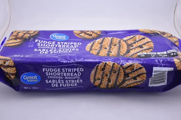 Manila July Great Value Fudge Striped Shortbread Cookies Biscuits July — Stok Foto