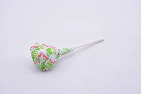 Manila July Dum Dum Lollipop Candy Sour Apple Flavor July — Stock Photo, Image