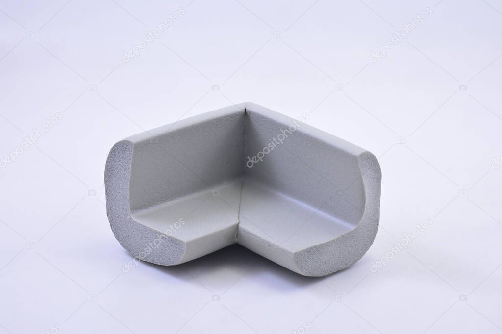L shaped corner foam bumper for sharp edges of furniture gray color