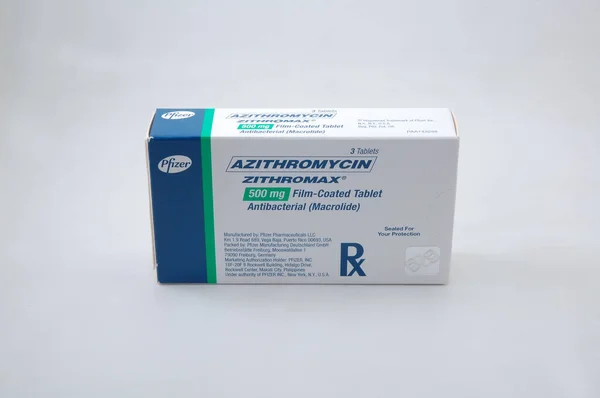Manila Julio Azithromycin Zithromax Comprimidos Antibacterianos Julio 2021 Manila Filipinas — Foto de Stock
