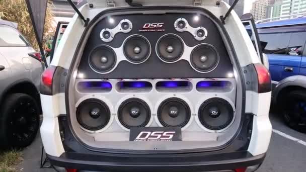 Pasig Mayo Davids Altavoces Coches Sonido Calle Hot Import Nights — Vídeo de stock